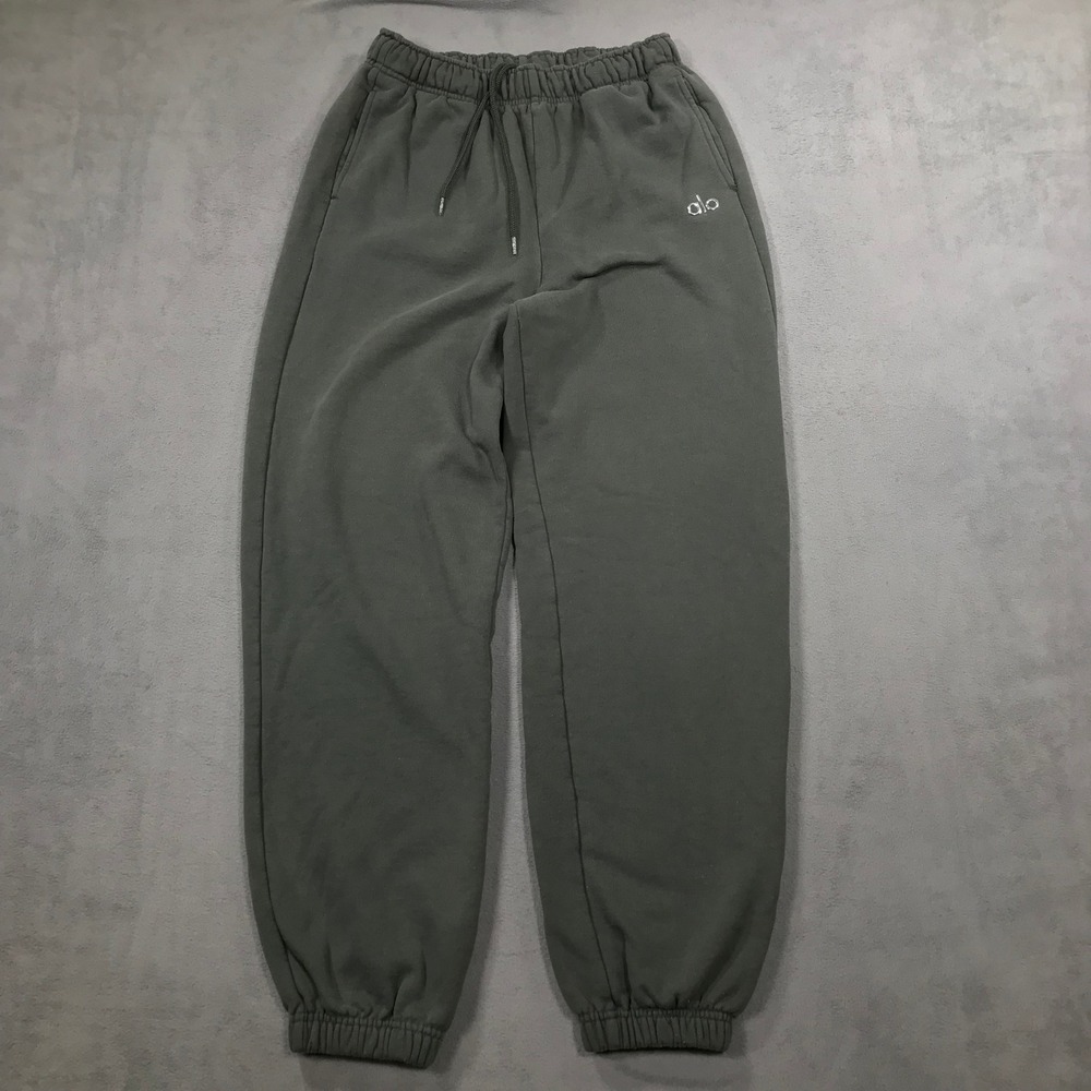 Alo Yoga Accolade Sweatpants Women Size XS Green Fleece Joggers Athletic Comfort